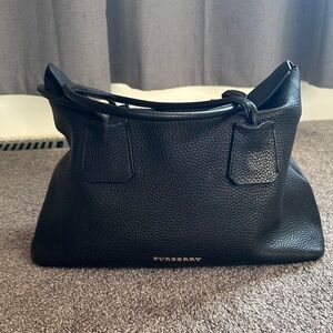 Burberry Black Textured Leather Shoulder Bag